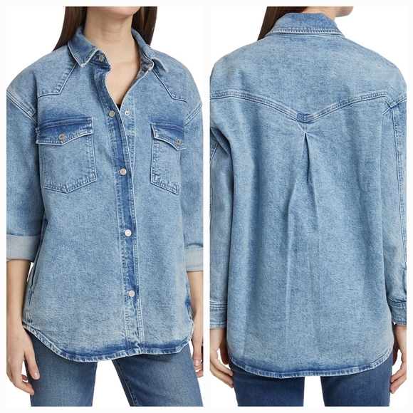 LE JEAN Denim Mimi Overshirt Jacket Size XS NWT - Picture 6 of 11